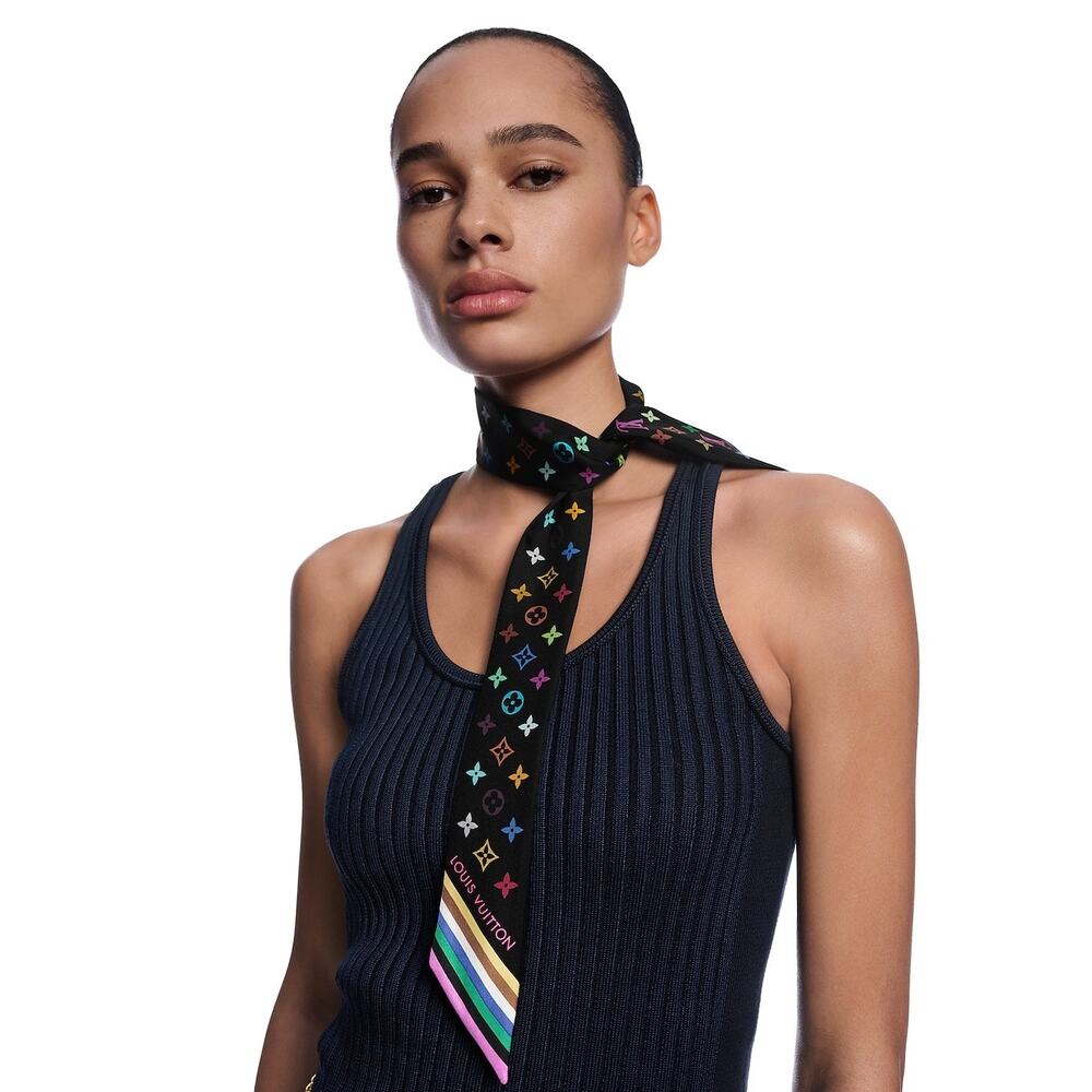 Louis Vuitton x Takashi Murakami Monogram Multicolor BB Bandeau Twilly Scarf